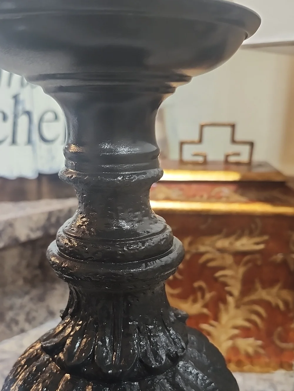 Vintage Resin Pedesta Candle Holders - Pair